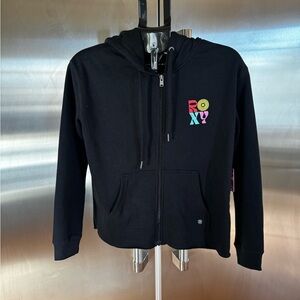 Roxy Black Hoodie with Colorful Logo
